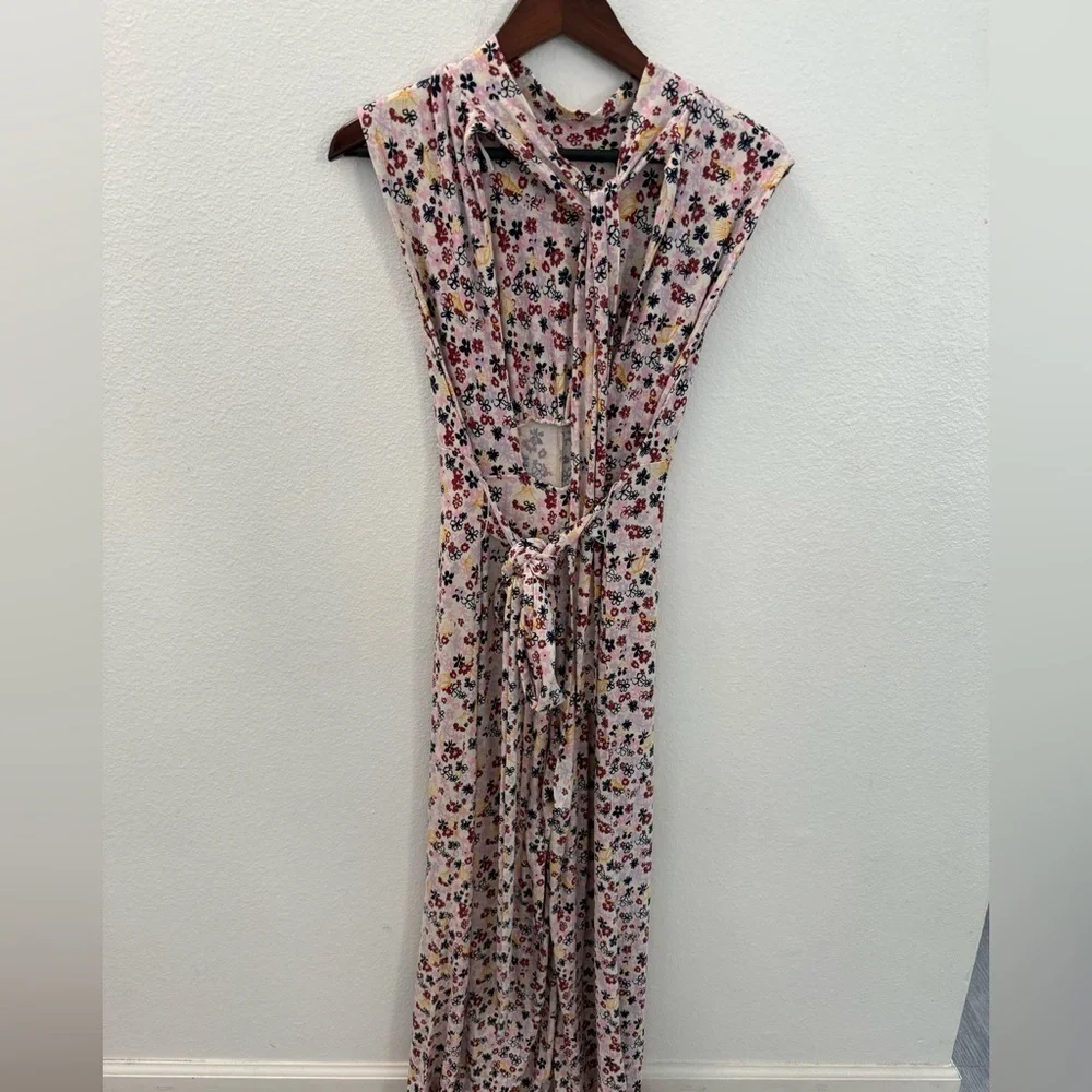 Free People Floral Sleeveless Jumpsuit size S